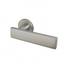 2 poignées de porte NORMA, Rosace ronde, Contemporain, Aluminium argent