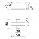 Bouton de fenêtre crémone ZOE zamak nickel mat