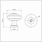 Bouton de meuble LYONNAIS, Laiton fer patiné, ø30mm | Rustique