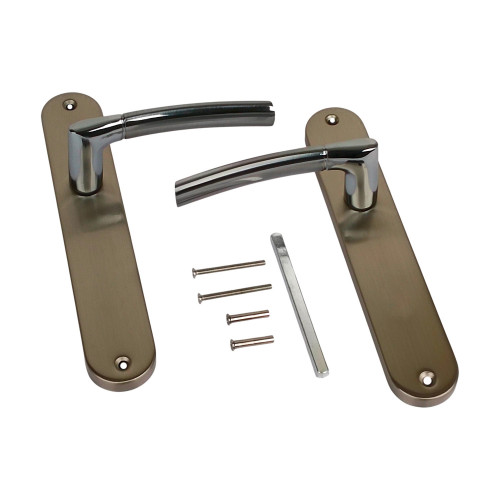2 poignées de porte FINESSE, Zamak nickel mat entraxe 195 mm