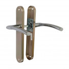 2 poignées de porte FINESSE, Zamak nickel mat entraxe 195 mm