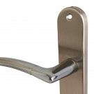 2 poignées de porte FINESSE, Zamak nickel mat entraxe 195 mm