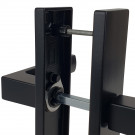 2 poignées de porte LOFT, Métal noir mat entraxe 165 mm bec de canne