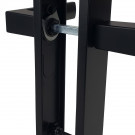 2 poignées de porte LOFT, Métal noir mat entraxe 165 mm bec de canne