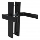 2 poignées de porte LOFT, Métal noir mat entraxe 165 mm bec de canne