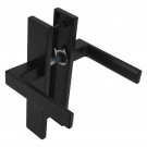 2 poignées de porte LOFT, Métal noir mat entraxe 165 mm bec de canne