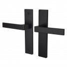 2 poignées de porte LOFT, Métal noir mat entraxe 165 mm bec de canne