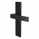 2 poignées de porte LOFT, Métal noir mat entraxe 165 mm bec de canne