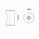 Schéma technique de Bouton de meuble TIRETTE ENCOCHE, Inox | Industriel & Atelier