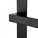 2 poignées de porte NATHAN, Plaque ultra fine, Métal noir ou gris nickel mat entraxe 195 mm