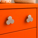 Bouton de meuble TREFLE, Zamak nickel mat | Fantaisie