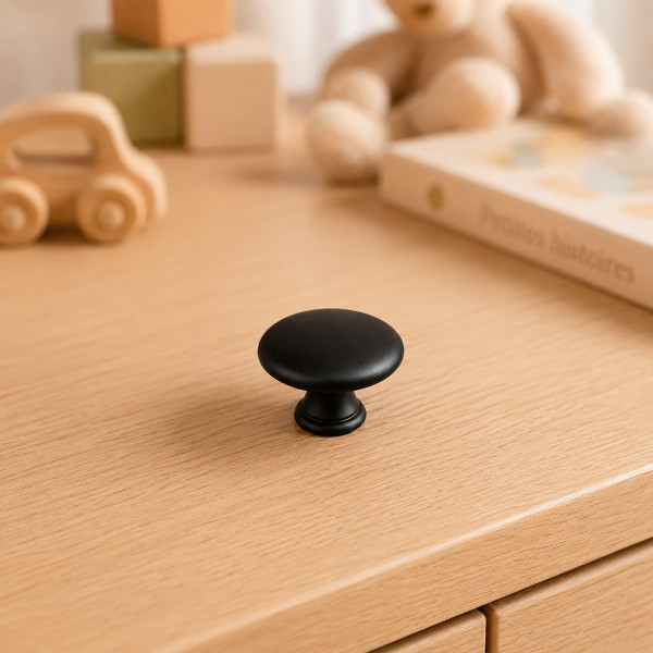 Bouton de meuble CONVEXE, Zamak noir | Contemporain