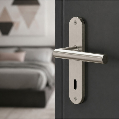 Poignée de porte DOCKER nickel mat entrée de clé