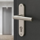 Poignée de porte DOCKER nickel mat trou de cylindre