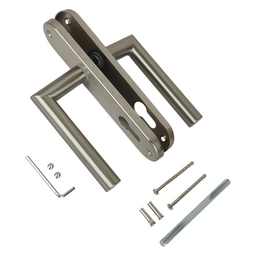 Poignée de porte DOCKER nickel mat trou de cylindre