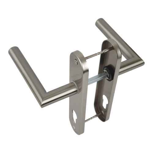 Poignée de porte DOCKER nickel mat trou de cylindre
