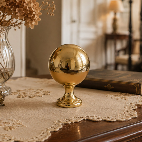 Boule de rampe d’escalier BOWL, Laiton poli D85mm