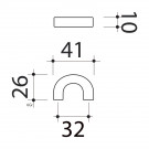 Bouton de meuble LOOPING,  nylon noir entraxe 32 mm| Contemporain
