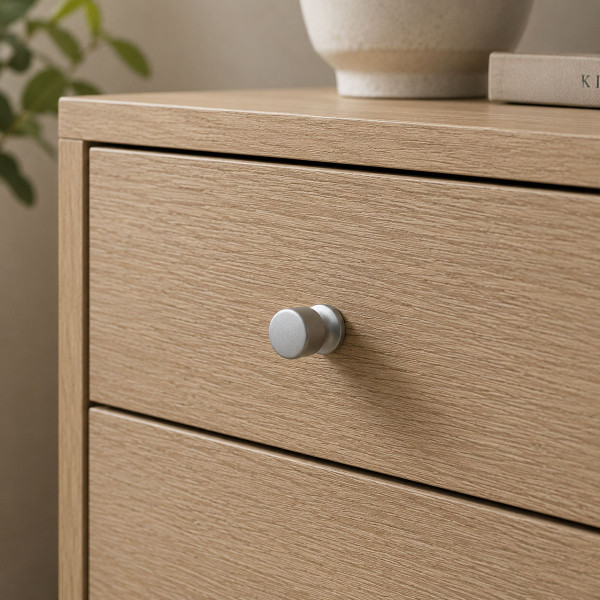 Bouton de meuble POLLEN, nylon chrome mat 22x26 mm | Contemporain