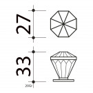 Bouton de meuble GLAM, nylon transparent 27x33 mm | Classique chic