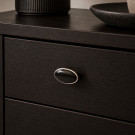Bouton de meuble STARK, Nickel brillant & céramique noire | Classique chic
