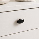 Bouton de meuble STARK, Nickel brillant & céramique noire | Classique chic