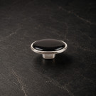 Bouton de meuble STARK, Nickel brillant & céramique noire | Classique chic