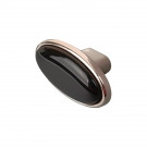 Bouton de meuble STARK, Nickel brillant & céramique noire | Classique chic