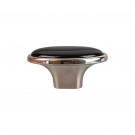 Bouton de meuble STARK, Nickel brillant & céramique noire | Classique chic