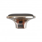 Bouton de meuble STARK, Nickel brillant & céramique noire | Classique chic