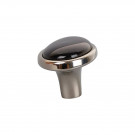 Bouton de meuble STARK, Nickel brillant & céramique noire | Classique chic