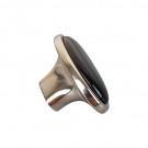 Bouton de meuble STARK, Nickel brillant & céramique noire | Classique chic