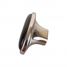 Bouton de meuble STARK, Nickel brillant & céramique noire | Classique chic