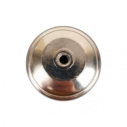 Bouton de meuble MAO, Nickel brillant & céramique blanche | Classique chic
