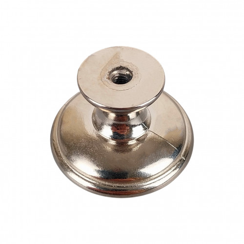 Bouton de meuble MAO, Nickel brillant & céramique blanche | Classique chic