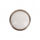 Bouton de meuble MAO, Nickel brillant & céramique blanche | Classique chic