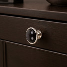Bouton de meuble MAO, Nickel brillant & céramique noire | Classique chic