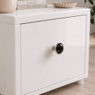 Bouton de meuble MAO, Nickel brillant & céramique noire | Classique chic