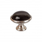 Bouton de meuble MAO, Nickel brillant & céramique noire | Classique chic