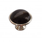 Bouton de meuble MAO, Nickel brillant & céramique noire | Classique chic
