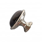 Bouton de meuble MAO, Nickel brillant & céramique noire | Classique chic