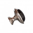 Bouton de meuble MAO, Nickel brillant & céramique noire | Classique chic