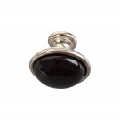 Bouton de meuble MAO, Nickel brillant & céramique noire | Classique chic