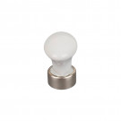 Bouton de meuble SOLITAIRE, Céramique blanche & zamak chrome | Classique chic