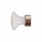 Bouton de meuble SOLITAIRE, Céramique blanche & zamak chrome | Classique chic