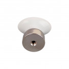 Bouton de meuble SOLITAIRE, Céramique blanche & zamak chrome | Classique chic
