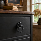 Bouton de meuble ANNEAU, Fer noir | Rustique