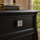 Bouton de meuble LOU, Nickel mat et strass 25x25mm