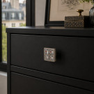 Bouton de meuble LOU, Nickel mat et strass 25x25mm