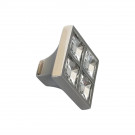Bouton de meuble LOU, Nickel mat et strass 25x25mm